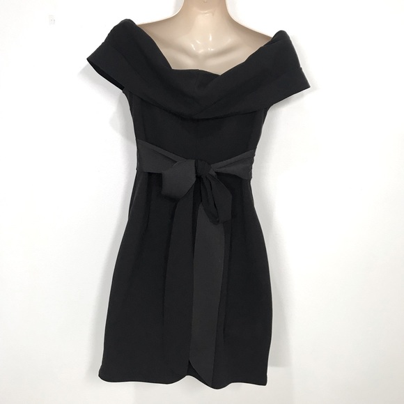 Luvalot Womens Size S 10 Dress Black A-Line Off Shoulder Blend Sleeveless - Picture 2 of 8